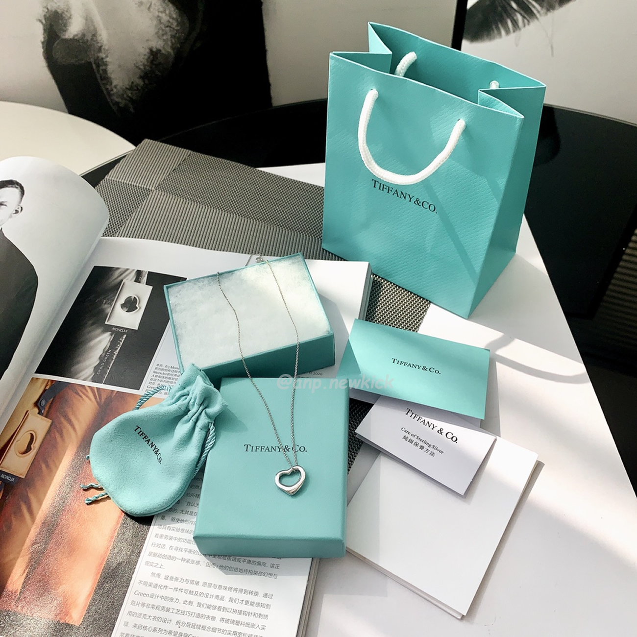 Tiffany Sterling Floating Heart Pendant Necklace (1) - www.newkick.vip